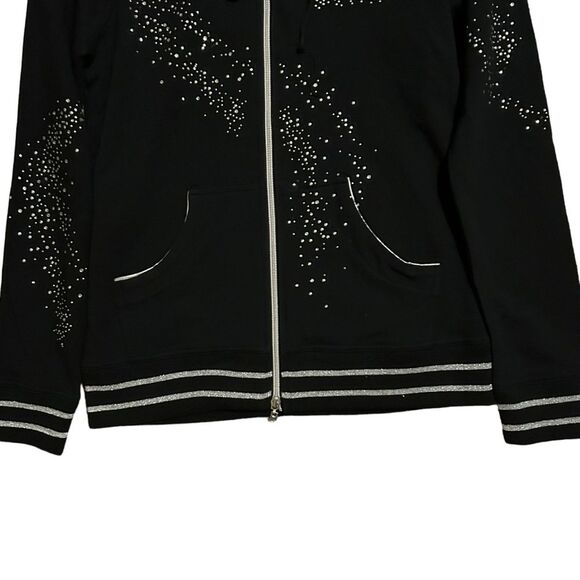 BCBGMAXAZRIA NWT ($280) 2pc Rhinestone Zip Up Hoodie/Pant Tracksuit - Picture 4 of 16